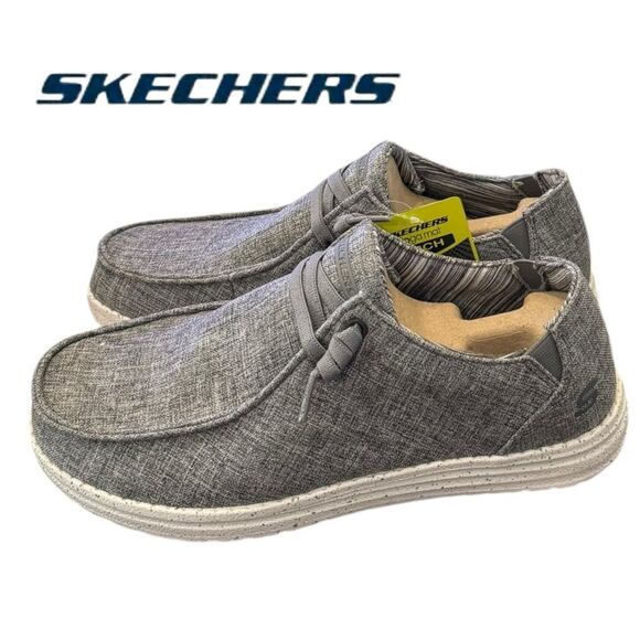New Skechers “Melson - Chad” Men’s Gray Casual Slip-On Loafers Shoes 9
